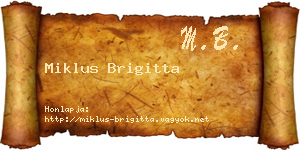Miklus Brigitta névjegykártya